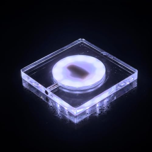 sous-Verre LED - sous-Verres Lumineux Rechargeables, 3 Modes d'éclairage pour bière, Cocktail et vin - Idéal pour Les fêtes, Mariages, Bars et discothèques (Blanc, Le quadrilatère)