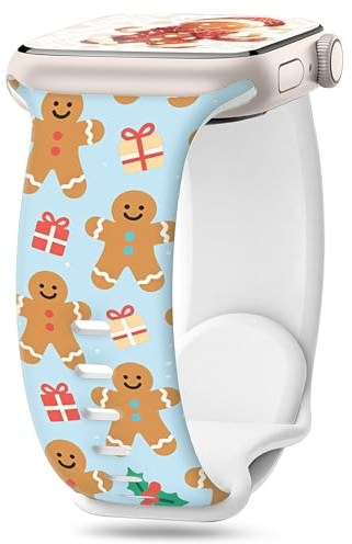 wipalor Christmas Holidays Straps Fits Apple Watch Straps Women 38mm 40mm 41mm 42mm 44mm 45mm 46mm 49mm, Soft Silicone iWatch Strap for Apple Watch Strap Series 11 10 9 8 7 6 5 4 3 2 1 Ultra SE
