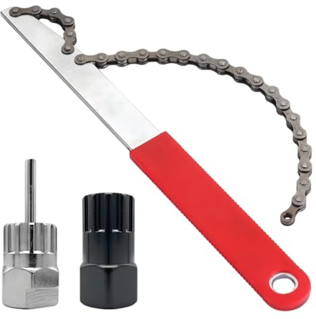 HVIHWI Fouet à chaîne de vélo, extracteur de cassette, extracteur de pignon denté, outil universel pour enlever et changer la cassette de vélo