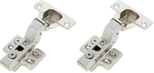 Amig - Bisagra de cazoleta Hidráulica - Superacodada con pestillo - Ideal para muebles de cocina, armarios o puertas - Ø35 mm - Acero Niquelado - Color: Plateado - Apertura de 110º (Paquete de 2)