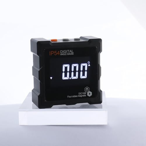 Hochpräziser digitaler Neigungsmesser mit LCD-Display und Schutzart IP54 für Bau, mechanische Installation und topografische Vermessung, A (schwarz)