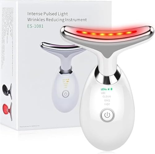 7-in-1 Led Facial Sculptor, Red Light Therapy Face & Neck Massager with 3 Modes Skin Tightening Neck Lifting EMS Massage Face Toning & Firming Device For Women