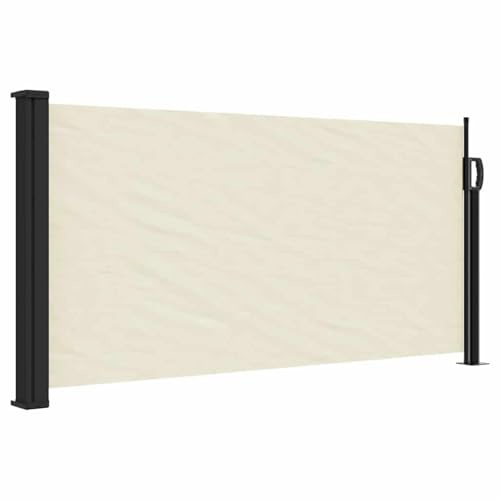 Gecheer Tenda da sole laterale retrattile, privacy istantanea con tessuto poliestere rivestito PU, 100x500 cm, pali in acciaio e alluminio, schermo privacy giardino per balcone, terrazza o patio