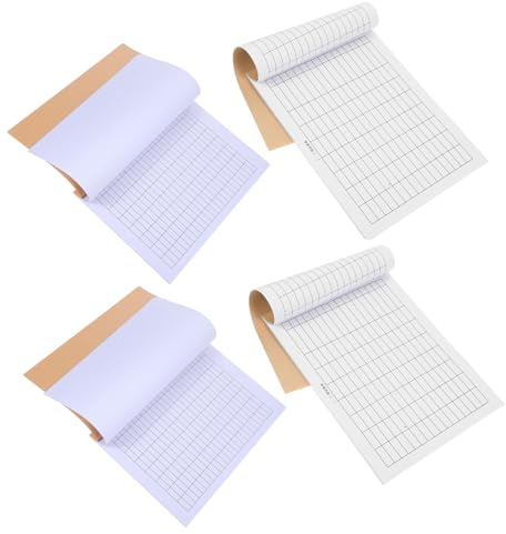 TOGEVAL Lot de 4 Livres de Comptabilité pour Petites Entreprises – Registre Vierge D’inventaire et Gestion des Dépenses – Feuilles Doubles Format Vertical et Horizontal – Carnet