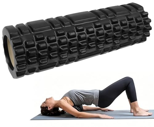 Massagerulle för ryggraden, 30 x 10 cm, skumrulle för att lindra muskelspänningar, fasciarulle för rygg med trigger-point-effekt, Blackroll, Yoga Roller