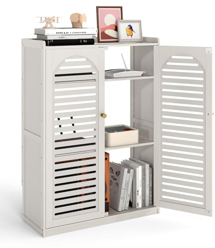FWTRMRC WiFi Router Storage Box Cabinet White 82x59x25cm | Floor-Standing, Box to Hide Wifi Router, for Living Room, Office, Bedroom