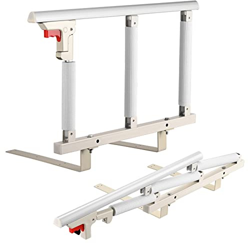 Thalyrnn Klappbares Bettgitter 70 x 41 cm, 3 Streben zur Sturzprävention Bettsicherheitsgitter für ältere Erwachsene, Senioren und Patienten nach Operationen – Passend für Twin/King/Queen Betten