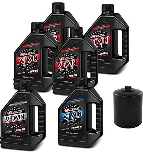 V-Twin Oil Change Kit Synthetic w/Black Filter, Twin Cam