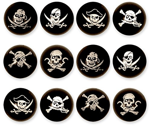 PartyPackTM 12 x Piraten-Hüpfbälle / für Kindergeburtstag Jungen und Mädchen / Mitgebsel / Kindergeburtstag Gastgeschenke / Gummiball / Hüpfball / Piraten-Party-Hüpfball-Set