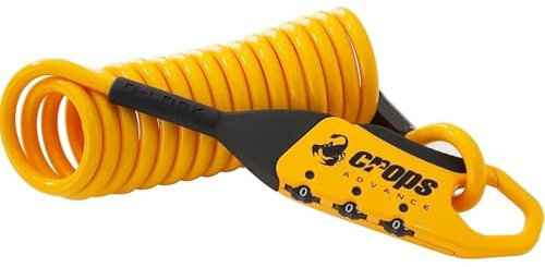 CROPS Q5-COCON Compact Bike Lock Cable, 6 ft, Yellow – Resettable 3-Digit Combination, Compact & Portable