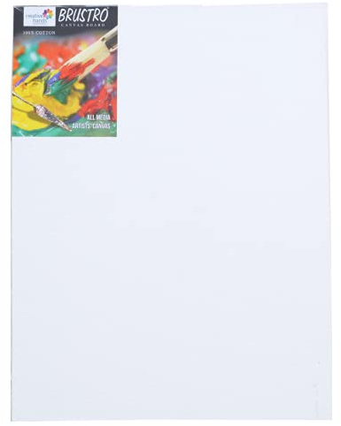 Brustro Artists 100% Cotton Canvas Board 12 x 16 Inch, 4 mm | Pack of 1 | White | Medium Grain, Oil Painting, Strudy, Zero Percolation, Acrylic, Ideal for Students, Professionals