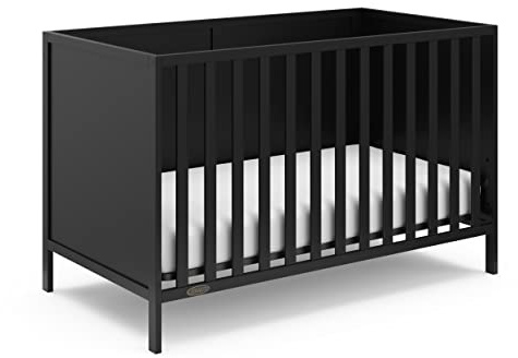 Graco Theo 3-in-1 Convertible Baby Crib - GREENGUARD Gold Certified, Converts to Toddler Bed & Daybed, Fits Standard Full-Size Baby Crib Mattress, 4 Adjustable Mattress Heights (Black)