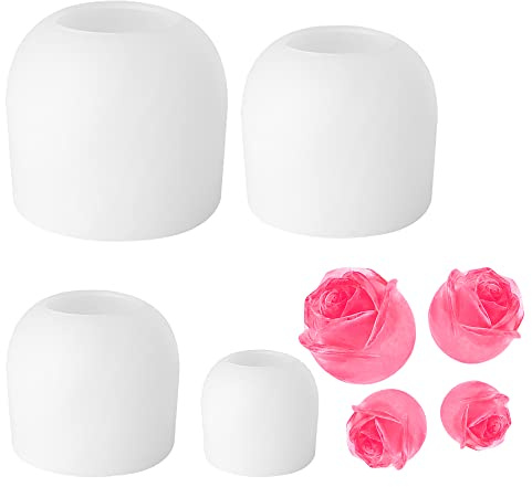 Silikonform für Harz-Kerzen, 3D-Rose, Aromatherapie, Gips, Eis-Silikonform, Kerzen, Seife, Kuchen, Fondant, Schokolade, Epoxid-Gießharz, Form für Handwerk, handgefertigt, Geschenk, 4 Stück