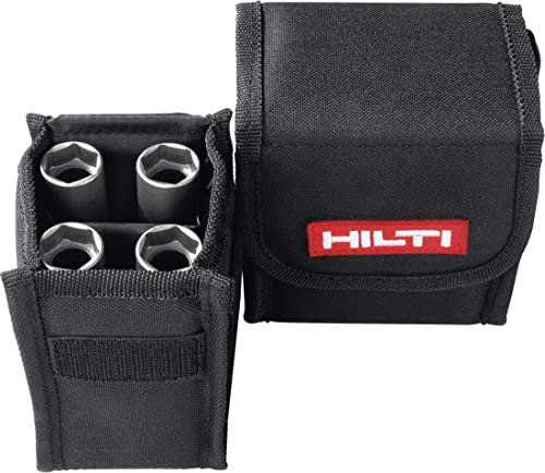 Hilti 408429 4 Vasos de impacto S-NSD DE 1/2 (13-15, para apretar pernos y anclajes, largo. De inserción cuadrada. Unión rápida de los vasos, Biseles dobles con fijador, 2 orificios de retención)