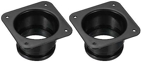 PATIKIL 4 Kanal Anschluss Flansch 2 Pack Trockner Entlüftung Wand Platte Quadrat bis Runde Gerade Kanalisation Platte für Luft Heizung Kühlung Belüftung Abluftgebläse Schwarz