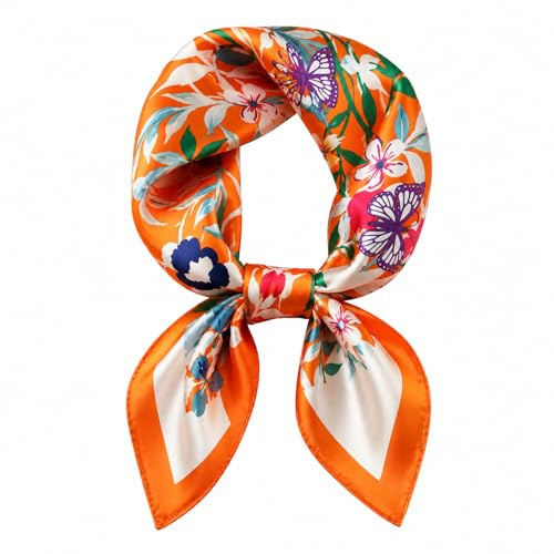 prinfantasy Scarfs for Women UK Light Weight Satin Square Silk Like Hair Scarves & Wraps Headscarf for Sleeping, GB070250