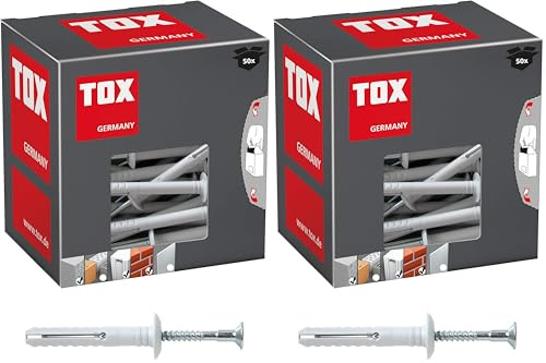 TOX Metallständerbefestigung Attack Metal MSB 6 x 35 mm, Inhalt 50 Stück Dübel und Schrauben, 019102131 (Packung mit 2)