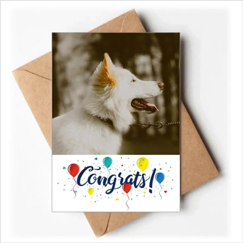 Foto-Hochzeitskarten mit weißem Hund und Haustier, Glückwunschkarten, Umschläge