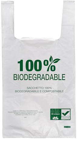 spar-home® Sacchetti per rifiuti biologici da 10 litri, ideali per biombi, per compost da cucina, compostabili, sacchetti organici, con manico, sacchetti per rifiuti biologici per alimenti (300)