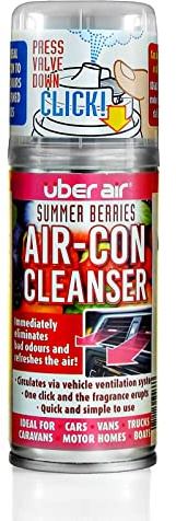 Über Air Air-Con Cleanser - Air Freshener & Odour Remover Car Smoke Bomb - Removes Pet & Smoke Odour (Summer Berries)