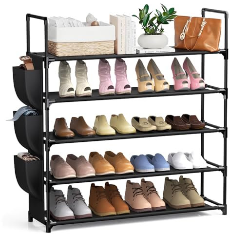 esonstyle Schuhregal mit 5 Ebenen, Schuh-Organizer für 20-25 Paar, Platzsparend Schuhregal für Kleiderschrank, Eingang und Garage