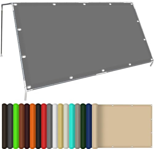 Filet d'ombrage avec Oeillets et Cordons 140 x 240 cm Protection Solaire, Résistant à La Pluie, Anti UV Voile d'ombrage Imperméable Rectangulaire pour Extérieur, Jardin, Terrasse, Gris Clair