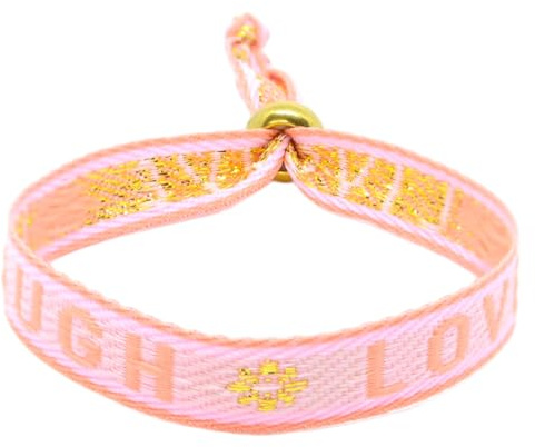 Selfmade Jewelry - Statement Festival Armband Stoff Armband Damen Stoffarmbänder in Pink für Festival Outfit Damen