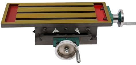 Dettchan Mesa de fresado en cruz, mesa de coordenadas, taladro de mesa, mesa transversal de precisión, tornillo de banco de hierro fundido, para fresadora, taladro de soporte, 45 x 17 cm