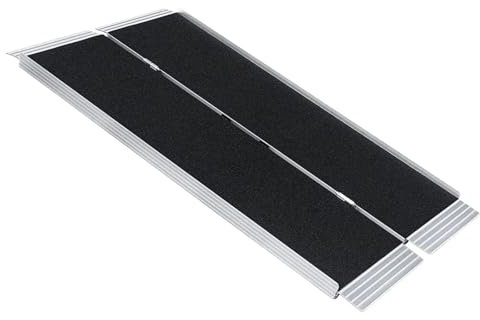 YXINAER Rollstuhlrampe Klappbar Klappbare Rollstuhlrampe aus Aluminium, Klapprampe for Treppen, Stufen, Barrieren(4ft)