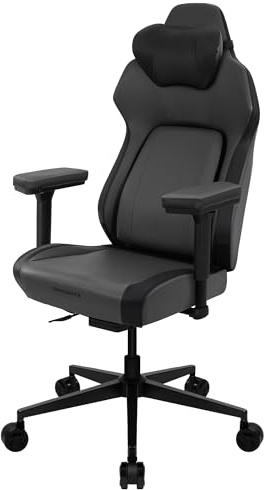 ThunderX3 CORE Smart MODERN Gaming Stuhl schwarz - ergonomischer Bürostuhl, automatische Rückenstütze, Synchronmechanik, 3D Armlehnen, Kunstleder, für Nutzer bis 125kg, 165-190cm