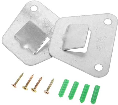 JEWEDECO Range Hood Wall Mounting Parts 3pcs Set Stainless Steel Wall Mount Holder Brackets and Screws Universal Cooker Hood Hanging Hooks for Kitchen Installation