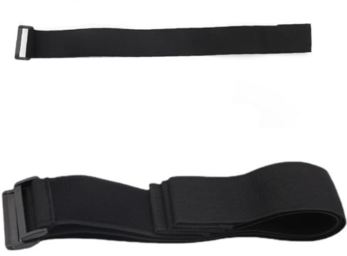 2 pcs Adjustable Cable Straps with Buckles Hook and Loop Cable Straps,Black Self-Adhesive Nylon Straps Cable/Securing Straps with Buckles,Adjustable Reusable Cinch Straps
