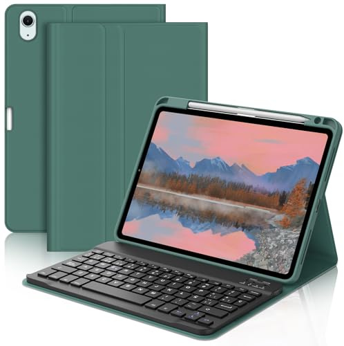Occtingkind Funda con Teclado para iPad Air 11 2026 M4/2025 M3/2024 M2 | QWERTY Español Ñ Magnético Magnéticamente Bluetooth Teclado con Funda Delgada para Tablet iPad Air 11 Pulgadas, Verde oscuro