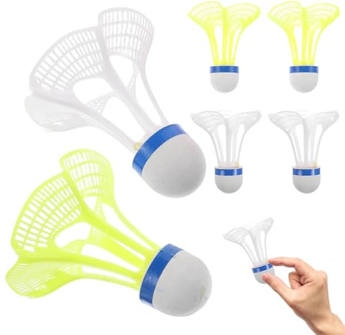 FeiOne Federbälle, Speed Badminton Bälle, 6 Stück Winddichte Federbälle Aus Nylon, Ideal Für Outdoor Und Indoor Badminton, Training Und Freizeitspiele, Farbenfroh Für Gute Sichtbarkeit