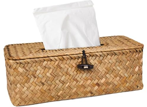 Funda Rectangular para Caja de pañuelos diseño de Algas Marinas con Tapa abatible servilletero Decorativo para baño Cocina Oficina Mesa y Escritorio.