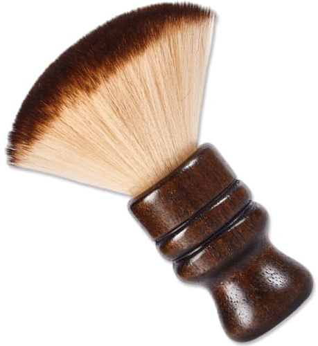Large Neck Duster Brush Face Cleaning Hairbrush Nylon Hair Wooden Handle Professional Barber Hair Cutting Cleaning Hairbrush Styling Tool