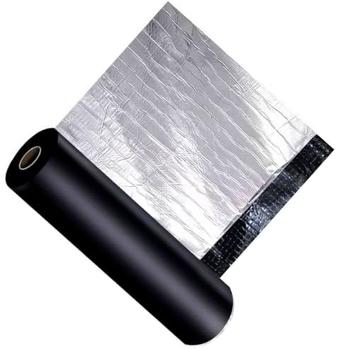 Scotch Aluminium, Bardeau Rouleau Bitume pour Toiture Adhésif, Bande Etancheite Toiture, Scotch Etanche Eau, Ruban de Réparation, Imperméable Rouleau étanchéité de Toiture(0.5x15m)