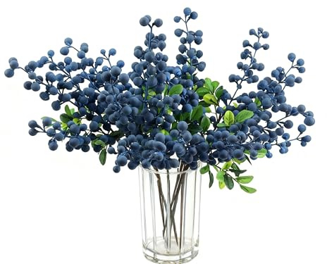 Maimeili Naturali Gambi di Filo di Mirtillo Agrifoglio Artificiale per Decorazioni per Alberi di Natale Artigianato USA Una Festa di Nozze Favor del Bagno di Riempitivo per Vaso da Bagno per La Casa