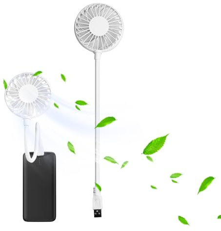 Fnaekier USB Fan Portable | Adjustable Angled USB Portable Fan - Bendable Device Tool Cooler Ventilator for Bedroom Dorm Camping Desk Offices Beach Travel Tent Outdoor
