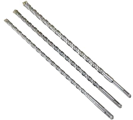 SDS Plus Steinbohrer, 10 mm/12 mm/14 mm/x 350 mm, SDS-Hammerbohrer, professionelle Wolframkarbid-Kreuzspitze, lange SDS-Hammerbohrer für Wand, Stein, Beton, Ziegel, 3 Stück