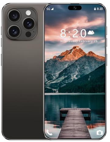 Telefono I16 Pro Max 5G, 16GB RAM, 1TB ROM, display AMOLED da 7,3 1440×3040, fotocamera Pro da 108 MP 72 MP, batteria da 8000 mAh, Dimensity 9000 Deca Core, Android 14, sbloccato,Black-7.3 Inch