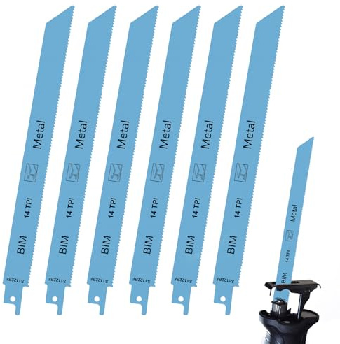5PCS Metal Reciprocating Saw Blades, 14TPI 230mm Heavy Metal Cutting Reciprocating Saw, Bi-Metall Cobalt Reciprocating Sabre Saw Blade for Pipe,Sheet,Rebar,Bi-Meta l Sabre Saw for Bosch Dewalt Ryobi