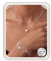 Kakonia Silver Jewellery Sets for Women Bead Necklace and Bracelet Set