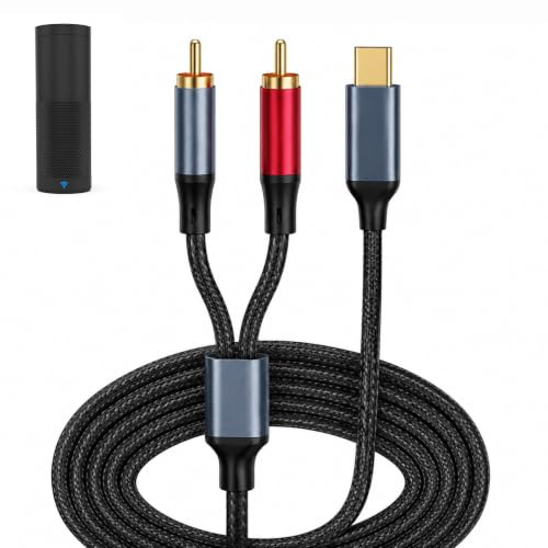 Rqkagf Câble Audio USB C vers 2 RCA Stéréo, Adaptateur Type C vers RCA pour 17/16/15, iPad Pro/Air, MacBook Pro/Mac/Mini, Diffusion Haute Fidélité vers Téléviseur, Système Home Cinéma, Amplificateur