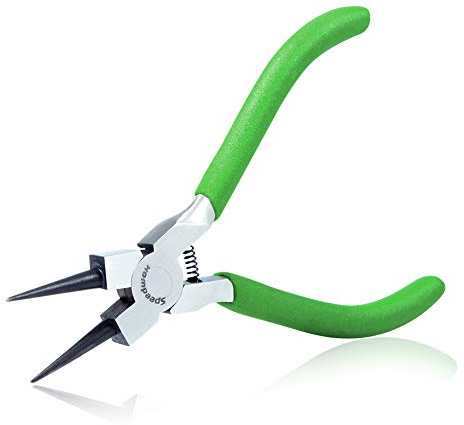 SPEEDWOX Mini Round Nose Pliers for Jewelry Making - 5 Inch Small Wire Looping Pliers with Tapered Jaw and Micro Fine Precision Tips - Professional Beading Hobby Work Craft DIY