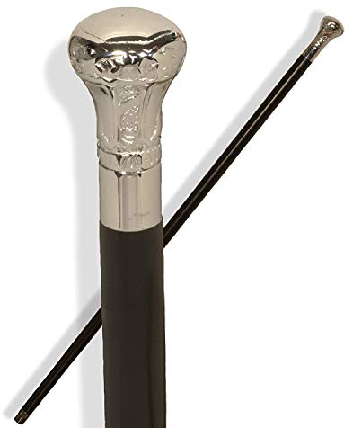 Ajuny Bastone da Passeggio in Legno 91,4 cm – Leggero ed Elegante, Unisex per Uomini Donne e Anziani, Impugnatura Tonda in Ottone Cromato, Accessorio per Uso Quotidiano e Cerimonie, Idea Regalo