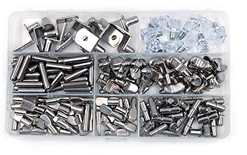 CENPEK 160 Stück Regalhalterungsstifte für Schrankmbel, Regalstifte, vernickelt, silberfarben