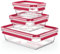 Emsa SET X3 C y C Cristal 0,45/0,8/2,0 L EMSA, Rojo, 0,45/0,8/2 L