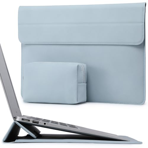HYZUO 13,3-14 Zoll Laptop Hülle Tasche mit Standfunktion für MacBook Pro 14 M5/M4/M3/M2/M1 2026-2021, MacBook Pro/Air 13,3, 13 13,5 13,8 Surface Laptop, HP Spectre X360 13/14, Blass Blau
