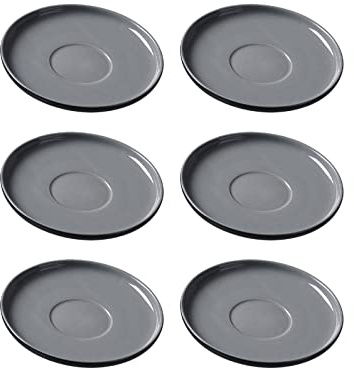 Ritzenhoff & Breker Kaffeeuntertassen-Set Jasper, 6-teilig, ø 15 cm, Schwarz, Steinzeug